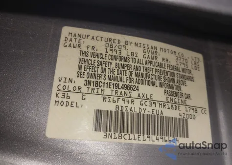 2009 Nissan Versa from USA, damaged, VIN 3N1BC11C19L496624